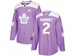 Toronto Maple Leafs #2 Ron Hainsey Purple Authentic Fights Cancer Stitched NHL Jersey
