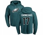 Philadelphia Eagles #17 Harold Carmichael Green Name & Number Logo Pullover Hoodie