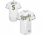 Kansas City Royals #5 George Brett Authentic White 2016 Memorial Day Fashion Flex Base Baseball Jersey