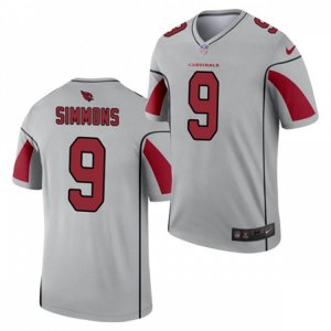 Arizona Cardinals #9 Isaiah Simmons Nike 2021 Silver Inverted Legend Jersey