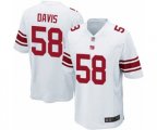 New York Giants #58 Tae Davis Game White Football Jersey