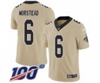 New Orleans Saints #6 Thomas Morstead Limited Gold Inverted Legend 100th Season Football Jersey