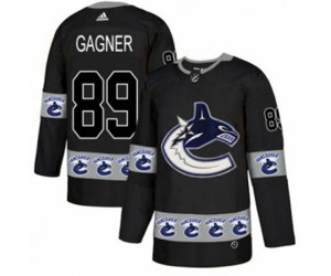 Vancouver Canucks #89 Sam Gagner Authentic Black Team Logo Fashion NHL Jersey