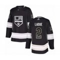 Los Angeles Kings #2 Paul LaDue Authentic Black Drift Fashion Hockey Jersey