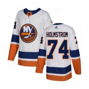 New York Islanders #74 Simon Holmstrom Authentic White Away Hockey Jersey