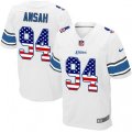 Detroit Lions #94 Ziggy Ansah Elite White Road USA Flag Fashion NFL Jersey