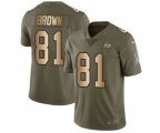 Tampa Bay Buccaneers #81 Antonio Brown Olive Gold Stitched NFL Limited 2017 Salute To Service Jersey