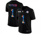 Miami Dolphins #1 Tua Tagovailoa Multi-Color Black 2020 NFL Crucial Catch Vapor Untouchable Limited Jersey