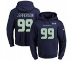 Seattle Seahawks #99 Quinton Jefferson Navy Blue Name & Number Pullover Hoodie
