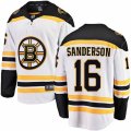 Boston Bruins #16 Derek Sanderson Authentic White Away Fanatics Branded Breakaway NHL Jersey