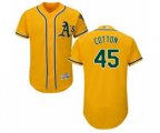 Oakland Athletics Jharel Cotton Gold Alternate Flex Base Authentic Collection Baseball Player Jersey