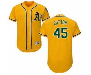 Oakland Athletics Jharel Cotton Gold Alternate Flex Base Authentic Collection Baseball Player Jersey