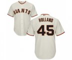 San Francisco Giants #45 Derek Holland Replica Cream Home Cool Base Baseball Jersey