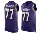 Baltimore Ravens #77 Bradley Bozeman Elite Purple Player Name & Number Tank Top Football Jersey