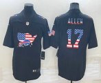 Buffalo Bills #17 Josh Allen 2022 USA Map Fashion Black Color Rush Stitched Nike Limited Jersey