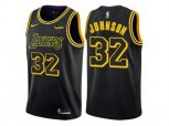 Los Angeles Lakers #32 Magic Johnson Authentic Black City Edition NBA Jersey