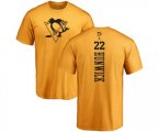 NHL Adidas Pittsburgh Penguins #22 Matt Hunwick Gold One Color Backer T-Shirt
