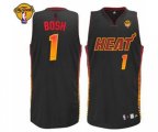 Miami Heat #1 Chris Bosh Authentic Black Vibe Finals Patch Basketball Jersey