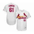 St. Louis Cardinals #61 Genesis Cabrera White Home Flex Base Authentic Collection Baseball Player Jersey
