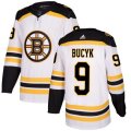 Boston Bruins #9 Johnny Bucyk Authentic White Away NHL Jersey