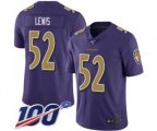 Baltimore Ravens #52 Ray Lewis Limited Purple Rush Vapor Untouchable 100th Season Football Jersey