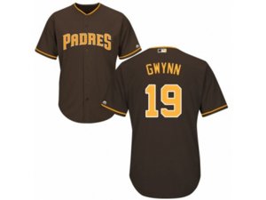 San Diego Padres #19 Tony Gwynn Replica Brown Alternate Cool Base MLB Jersey