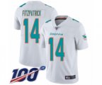 Miami Dolphins #14 Ryan Fitzpatrick White Vapor Untouchable Limited Player 100th Season Football Jersey