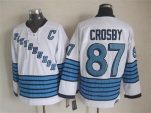 Pittsburgh Penguins #87 Sidney Crosby Throwback white NHL jerseys