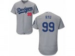 Los Angeles Dodgers #99 Hyun-Jin Ryu Grey Flexbase Authentic Collection MLB Jersey
