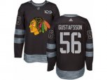 Chicago Blackhawks #56 Erik Gustafsson Authentic Black 1917-2017 100th Anniversary NHL Jersey