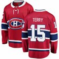 Montreal Canadiens #15 Chris Terry Authentic Red Home Fanatics Branded Breakaway NHL Jersey