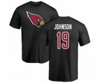 Arizona Cardinals #19 KeeSean Johnson Black Name & Number Logo T-Shirt