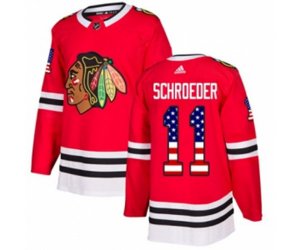 Chicago Blackhawks #11 Jordan Schroeder Authentic Red USA Flag Fashion NHL Jersey