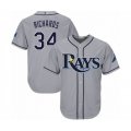 Tampa Bay Rays #34 Trevor Richards Authentic Grey Road Cool Base Baseball Player Jersey