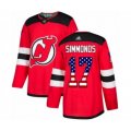 New Jersey Devils #17 Wayne Simmonds Authentic Red USA Flag Fashion Hockey Jersey