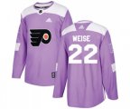 Adidas Philadelphia Flyers #22 Dale Weise Authentic Purple Fights Cancer Practice NHL Jersey