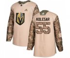Vegas Golden Knights #55 Keegan Kolesar Authentic Camo Veterans Day Practice NHL Jersey