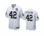 Las Vegas Raiders #42 Cory Littleton White 2020 Inaugural Season Game Jersey