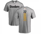 Pittsburgh Steelers #32 Franco Harris Ash Backer T-Shirt