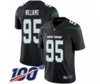 New York Jets #95 Quinnen Williams Black Alternate Vapor Untouchable Limited Player 100th Season Football Jersey