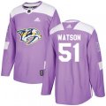 Nashville Predators #51 Austin Watson Authentic Purple Fights Cancer Practice NHL Jersey