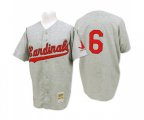 1956 St. Louis Cardinals #6 Stan Musial Authentic Grey Throwback Baseball Jersey