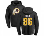 Washington Redskins #86 Jordan Reed Black Name & Number Logo Pullover Hoodie