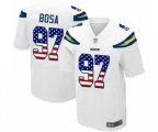 Los Angeles Chargers #97 Joey Bosa Elite White Road USA Flag Fashion Football Jersey