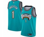 Memphis Grizzlies #1 Kyle Anderson Authentic Green Hardwood Classic Basketball Jersey