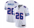 New York Giants #26 Saquon Barkley White Team Logo Cool Edition Jersey