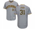 Pittsburgh Pirates #31 Jordan Lyles Grey Road Flex Base Authentic Collection Baseball Jersey