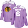 Chicago Blackhawks #6 Michal Kempny Authentic Purple Fights Cancer Practice NHL Jersey