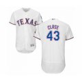 Texas Rangers #43 Emmanuel Clase White Home Flex Base Authentic Collection Baseball Player Jersey