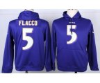 Baltimore Ravens #5 flacco purple[pullover hooded sweatshirt]